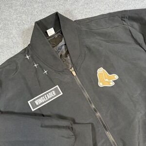 Boston Red Sox Jacket Mens Medium Black MLB Baseball Wingleader Fourth Wing